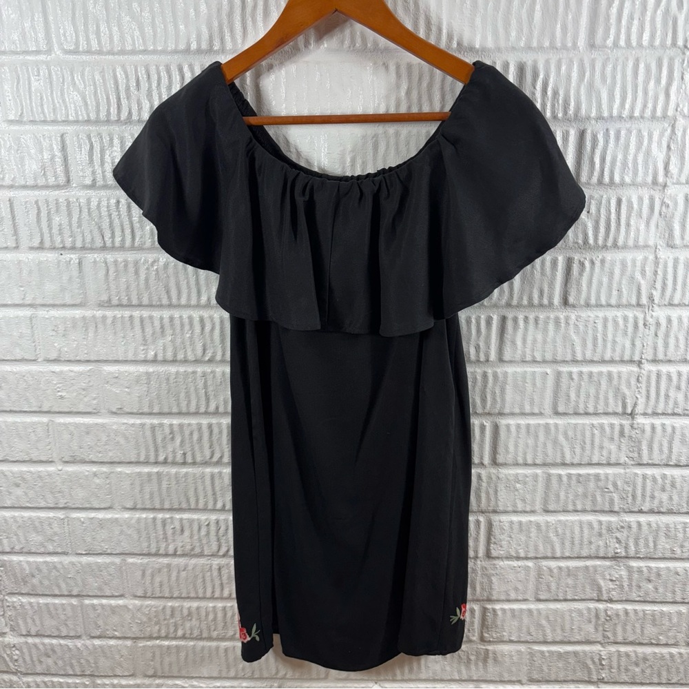 Beach Riot Alana Black Off Shoulder Floral Dress Medium - Picture 3 of 4